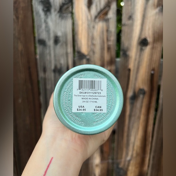 STARBUCKS 2022 Stainless Green SIREN TAIL Mermaid Scales 24oz Tumbler Cold Cup - Picture 2 of 3